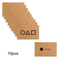 Mystical Squid Game Invitation Business Cards Pack With Square Triangle Circle Icons