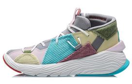 Li Ning Kung Fu Jackie Chan Kung Fu Collection, Winterized Edition Mid top Basketball Shoes Women's Gray Yellow Green AGBQ084-3 37.5