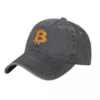 Bitcoin Logo Baseball Caps Snapback Denim Hats Outdoor Adjustable Casquette Hip Hop Baseball Cowboy Hat for Unisex Women One Size