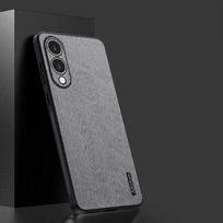 S25 Edge Case For Samsung S25 Edge Cover Luxury PU Leather Wood Grain Protective Cover for Galaxy S25Edge S 25 Edge Hard Shell Samsung S25 Edge pilka spalva