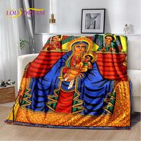 HD Afrikos Etiopijos Tapybos Meno Animacinis Pledas, Minkštas Mesti Pledas Namams Miegamajam Lovai Sofai Iškylai Kelionei Biurui Dangalas Pledas 75x90cm