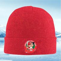 Baseball player holding bat red circle logo Unisex Women Unisex Knitted Hat Beanie Pullover Cap Winter Thermal Warm Christmas Outdo