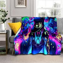 3D Jojo's Bizarre Adventure Cartoon Anime Blanket,Soft Throw Blanket for Home Bedroom Bed Sofa Travel Picnic Office Cover Kids 75x90cm
