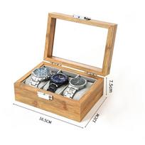 Bamboo Watch Storage Box Organizer - Handmade Festive Gift Display Case for 3/6/10/12 Watches Clock Grids