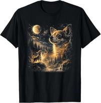 Chihuahua Howling to The Moon Vintage 90s Retro Animal T-Shirt 2XL
