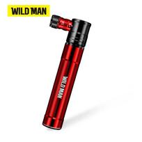 WILD MAN Bicycle  Pump Alloy Hand Air Cycling Tire Inflator Schrader Presta Valve Mini Bike Ball 100 PSI raudona