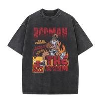 Dennis Rodman Vintage Washed T Shirt Mens Women Cool Hip Hop Gothic Oversized Tshirts ONeck High Quality Fashion TShirt Streetwear M