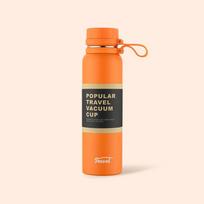 1 vnt. nerūdijančio plieno termosas su arbatos filtru, dvigubų sienelių vakuuminė kolba, sportinė, lauko, fitneso, termo butelis, izoliuotas puodelis 650ml oranžinė