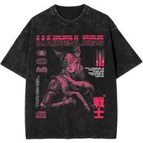 Elden Ring Malenia Blade of Miquella Warrior Graphic Vintage Washed Distressed Oversized Short Sleeve Casual Gaming Streetwear TShirt S