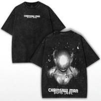 Chainsaw Man Reze (Bomb Devil) Vintage Washed Anime TShirt Unisex Manga Fan Streetwear Tee  Cotton Casual Short Sleeve Top M