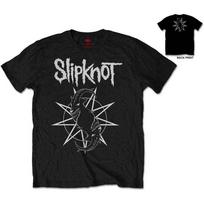Slipknot Mens T-Shirt Black Goat Star Band Logo Metal Short Sleeve Official-M M