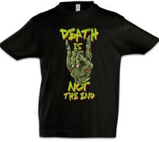 Death Is Not The End Kids Boys kids boys T-Shirt Nerd Fun Zombie Metal Fist Fist 100