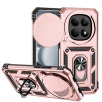 For Xiaomi Redmi Note 15 Pro 5G Case Armor Slide Lens Protect Phone Cover for Redmi Note15Pro 5G Car Magnetic Holder Ring Funda Redmi note 15 Pro 5G rožinio aukso spalvos