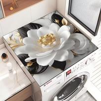 Flower Diatomaceous Earth Washing Machine Dust Cover Pad 60*60cm (diatom mud)