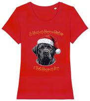 Womens Cane Corso Christmas T-Shirt Mens Womens Tees Top Santa Hat Dog Woof Wishes Gift Grandmother S