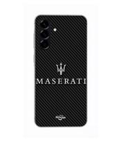 Case - MASERTATI - Samsung Galaxy A56 - Silicone - Flexible - White Carbon juoda