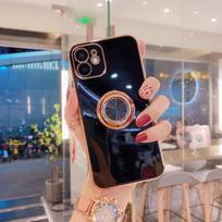 Magnetic Ring Bracket Electroplated Case for iPhone 11/12/13 Pro/14/15/XR/XS Max iPhone 13 juoda