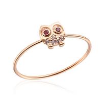 [Bnbgold] 14K/18K Ruby Owl Tension Ring Npr21653 14K yellow gold / Size: 09