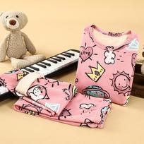 Children's Thermal Underwear Set - Boys & Girls Velvet-Lined Two-Piece Winter Pajamas 90 cm