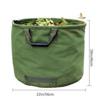Reinforced Garden Leaf Compost Bag Flatable Foldable Garden Leaf Storage Bag Waterproof Heavy-duty Waterproof Canvas Storage Bag žalia