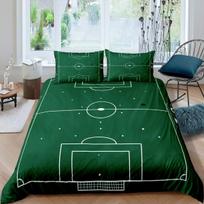Žalias Futbolo Aikštės Karalius Karalienė Antklodės Užvalkalas Futbolo Aikštės Antklodės Užvalkalas Berniukams Vyrams Sporto Žaidynės Patalynės Komplektas Poliesterio Antklodės Užvalkalas 200x220cm