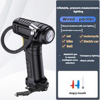 120W handheld air compressor pointer display air pump portable air pump tire snorkel numbers for bicycle ball durable new upgrad Pointer-type wired