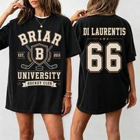 Ne universiteto teritorijoje Briar Hokejaus Marškinėliai Hokejo Romantikos Marškinėlis Dekanas Di Laurentis Medvilniniai Marškinėliai Vasaros Unisex Apvalia Kaklo Trumpomis Rankovėmis Viršutiniai Drabužiai XS juoda
