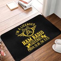 Licensed Ham Retro Radio Operator Doormat Anti-Slip Kitchen Bath Mat Living Room Door Floor Entrance Carpet Rugs 40cm x 60cm