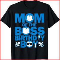 Mom And Dad Boss Birthday Boy Baby Family Party Decor Black Cotton T-Shirt Unisex T-Shirt S įvairiaspalvis