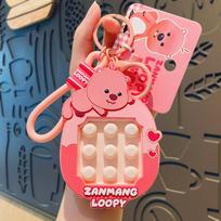 Adorable Cartoon Ruby Keychain For Couples Silicone Material Gift Accessories Squeeze Fun