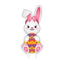 Easter Garden Decoration Easter Cartoon Rabbit Hug Easter Egg Ground Insert Decoration Wooden Hollow Windsocks Outdoor Durable One Size