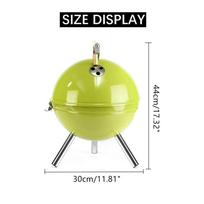 Green Portable Iron Kettle BBQ Grill Outdoor Camping Travel Charcoal Stove With Vent BBQ Accessories Coing Tools New