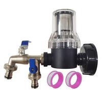 80 Mesh filter 1000 Liter IBC Tank Tap Adapter Nipple S60X6 1/2‘’-way Garden Hose Quick Connect Faucet Alloy Tank Valve Fitting (as the picture,1/2'')