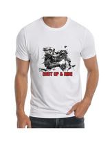 Motorcycle Shut up and Ride Skull Face Skeleton T-Shirt for Men Apparel 4XL