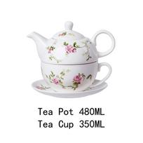 Modern Floral Porcelain Tea for One Teapot And Cup Set Bone China Single-Serving Tea Pot Set Gift for Women slyva