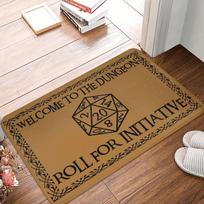 Welcome To The Dungeons Roll for Initiative Doormat Non-Slip Kitchen Bath Mat Toilet Door Floor Entrance Carpet Rug Home Decor 40cm x 60cm