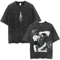 Anime Jujutsu Kaisen Fushiguro Toji Graphic Vintage Washed Tshirts Men Women Short Sleeve T Shirt Fashion Casual Cotton Tees M