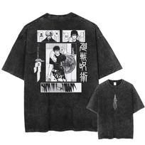 Anime Jujutsu Kaisen Fushiguro Toji Cool Print T Shirt Men Women Manga Tshirts Washed Cotton Tee Harajuku Oversized Tshirt S