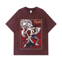 GSM Washed Tshirts  Cotton Jujutsu Kaisen V Yuta Print Unisex Heavy Cotton T Shirt S
