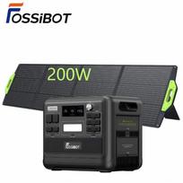 FOSSiBOT F2400 Power Station with 200W Solar Panel, LiFePO4 Battery 2048Wh, Mobile Power Generator for Camping/Travel/Home/Emergency
