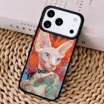 Tattoo Sphinx Cat Phone Case Cover For Magsafe Wireless Charger For iPhone 17 Pro Max 16 14 13 12 11 15 Air iPhone17 Pro Max