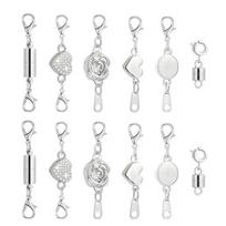 12Pcs Gold/Silver Magnetic Clasp Connector Magnetic Locking Lobster Clasps  Necklace Accessories sidabras