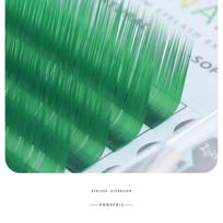 ANNAFRIS spalvotos dirbtinės audinės blakstienos Aukštos kokybės individualus blakstienų priauginimas C/D/L/LU Curl Mix Length Color False Lash Maquiagem 0.07mm C žalia