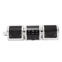 Motociklo Bluetooth garsiakalbis Belaidis IP54 Vandeniui atsparus DC12V Ant vairo montuojama o Garso sistema sidabras