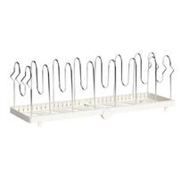 Pot Rack Stainless Steel Divider Organizer Kitchen Cabinet Expandable Design Adjustable Lid Storage Rack Pot Lid balta
