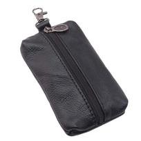 Unisex Leather Key Case Wallet Pouch Bag Keychain Holder with Key Ring Zipper juoda