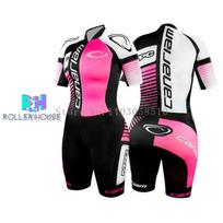 Canariam Roller Skating Training One-Piece Clothing Roller Skates Clothing Inline Speed Skate Racing Suit Short Sleeve Skinsuit S