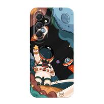 Flying Astronaut Phone Case For Samsung Galaxy A54 A34 A24 A14 A04 A73 A53 A33 A23 A13 A72 A52 A32 4G 5G Film Hard Cover Samsung A14 4G(5G)