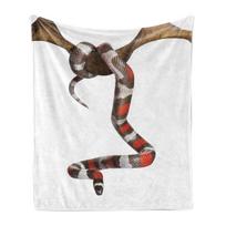 Trippy Snake Witchy Throw Blanket Black and White Floral Moon Snake Tarot Dark Aesthetic Nature Flower Blanket Home Decor Gifts 130x150cm
