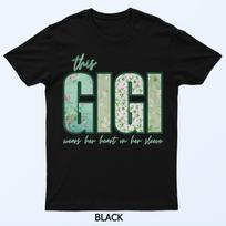This GIGI Wears Her Heart Grandma Mother's Day Green Floral T-Shirt S įvairiaspalvis